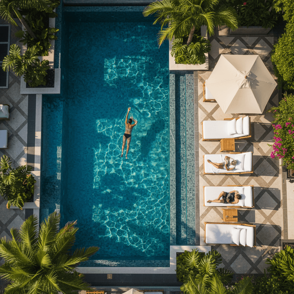 Condomínio de luxo com piscina e amenidades